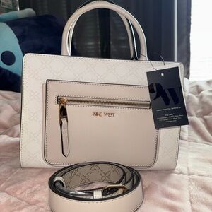 Nine West White + Cream Ceri Satchel Bag
